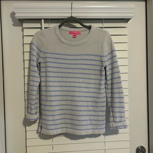 Lilly Pulitzer Striped Crewneck Women’s Sweater - Light Gray & Blue
